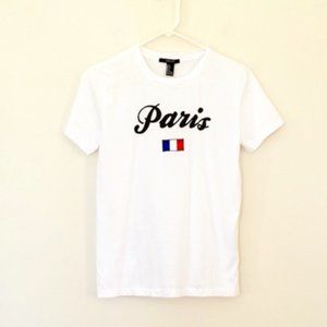 Forever 21 Paris Flag Cotton T-shirts